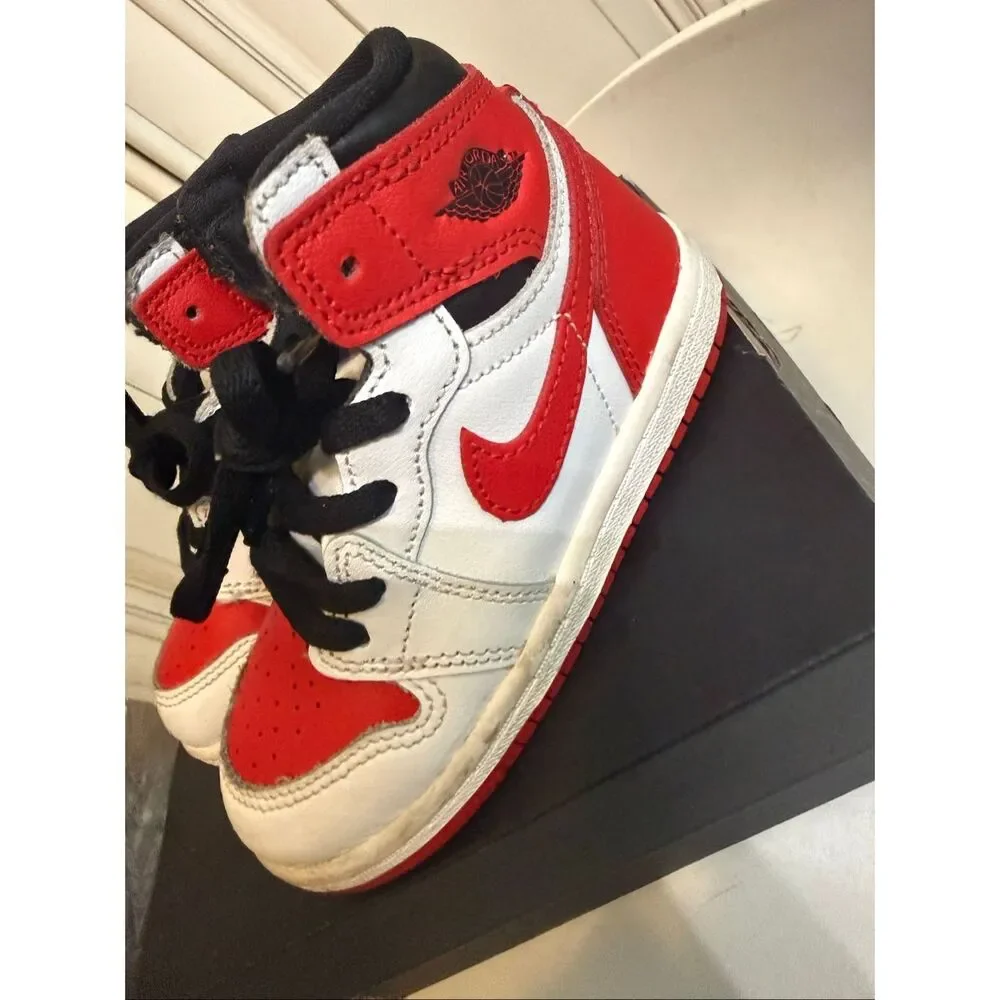 Nike Air Jordan Toddler 1 Retro High OG Leather Sneaker Shoes Multicolor Sz 8C